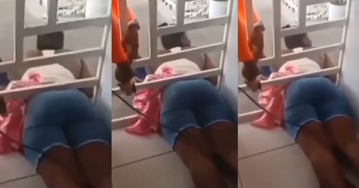 Woman gets trapped while trying to sneak into the house to catch her man ”cheating” (Video)