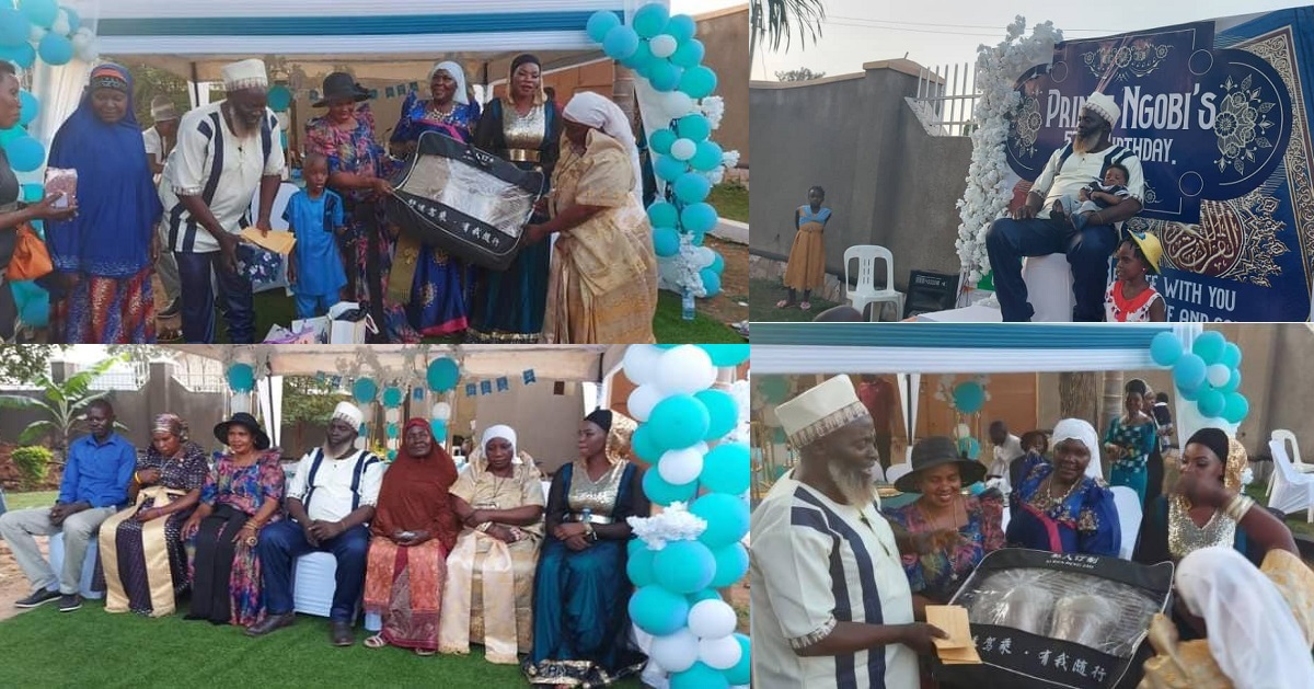 Man moved to tears as his five wives surprise him with a birthday party “for creating a harmonious relationship among them”
