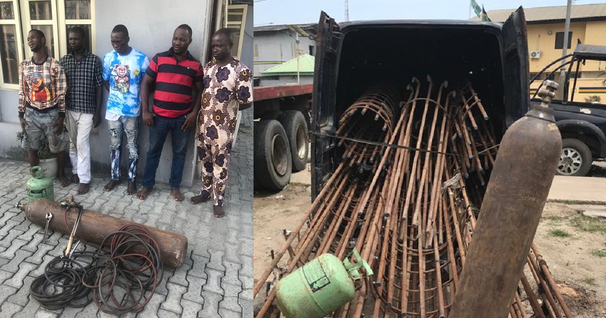 Lagos police reject N500,000 bribe offered to them by suspects arrested with stolen construction materials (photos)