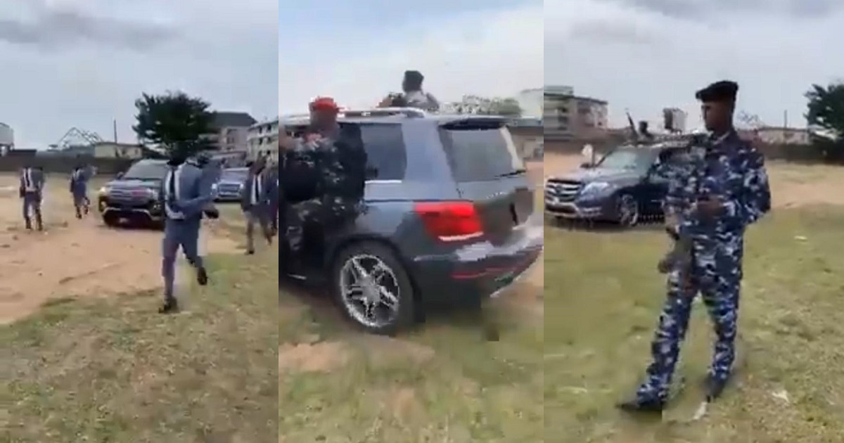 Pastor makes grand entrance with convoy, heavily-armed security escorts in Aba (Video)