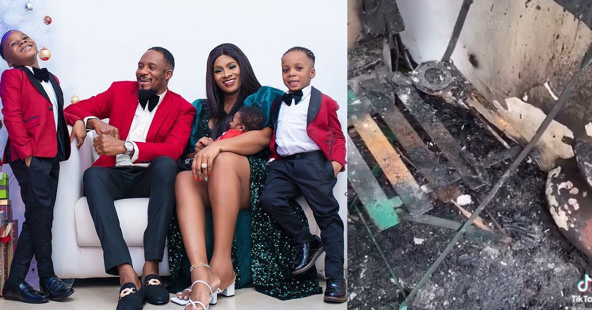 Actor, Junior Pope and his family escape death as fire guts his home (Video)