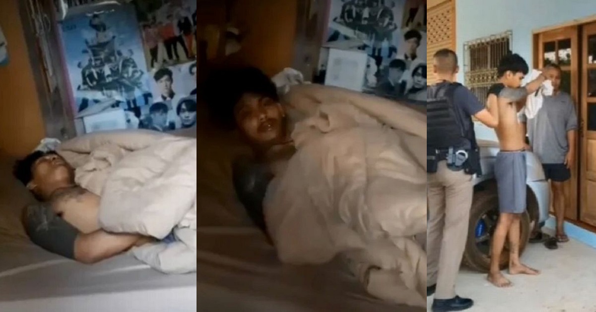 Thief is woken by police after he fell asleep on a bed when he broke into a house to rob