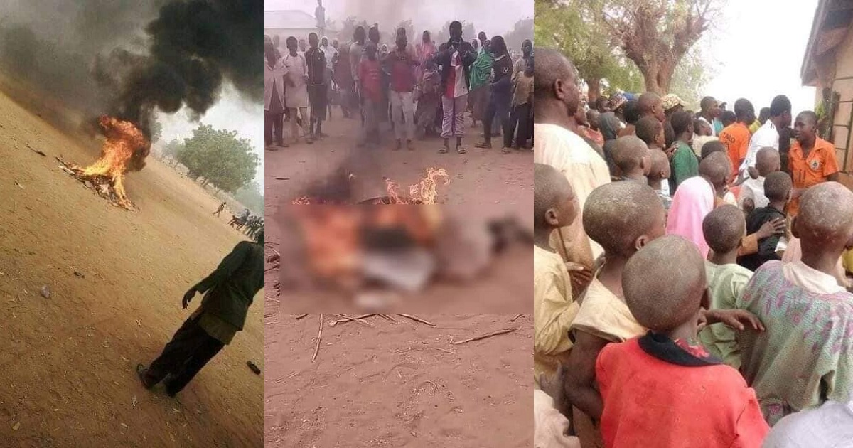 Angry mob beat water vendor to death in Bauchi; burn his corpse for allegedly insulting Prophet Muhammad (Photos)