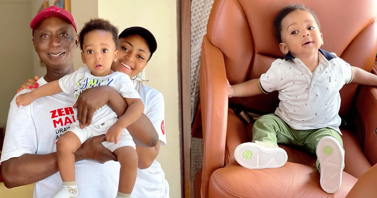 Regina Daniels’ shares adorable video of her son, Munir, kicking a football ; says he is indirectly telling us his career.