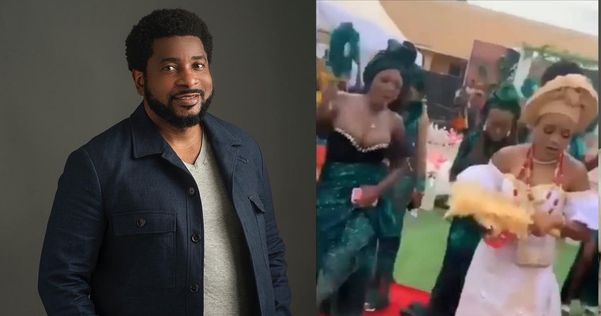 Clergyman, Kingsley Okonkwo, tackles bridesmaid who took center stage at her friend’s wedding with her boobs-revealing dress