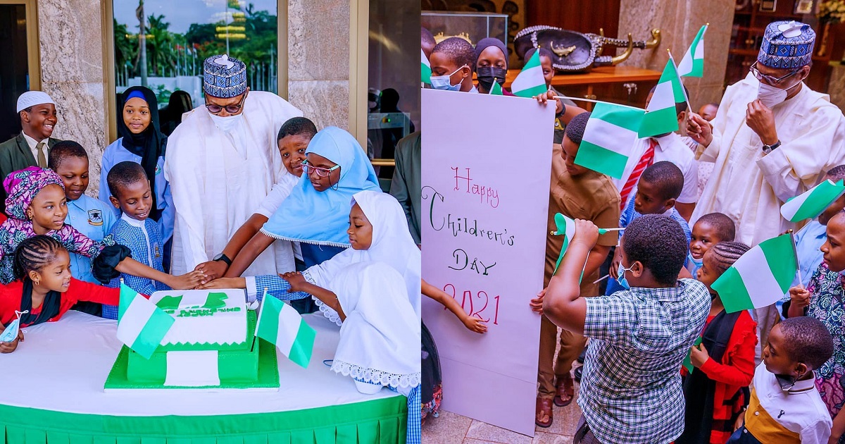 President Buhari celebrates Children’s day in the Statehouse (photos)