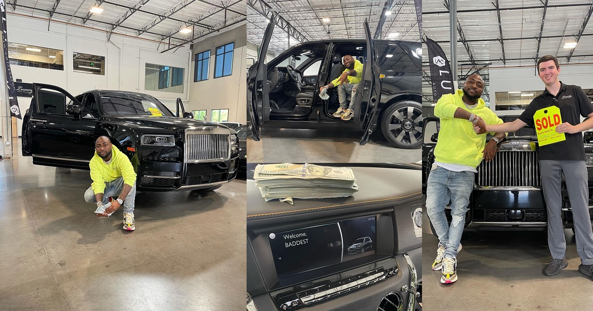 Singer, Davido acquires brand new 2021 Rolls Royce (Photos)