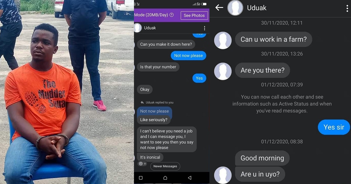 Iniubong Umoren: “I would have also been a victim” – Another Lady shares her facebook chat with Frank Uduak ; He tried to invite her with a Job Offer.