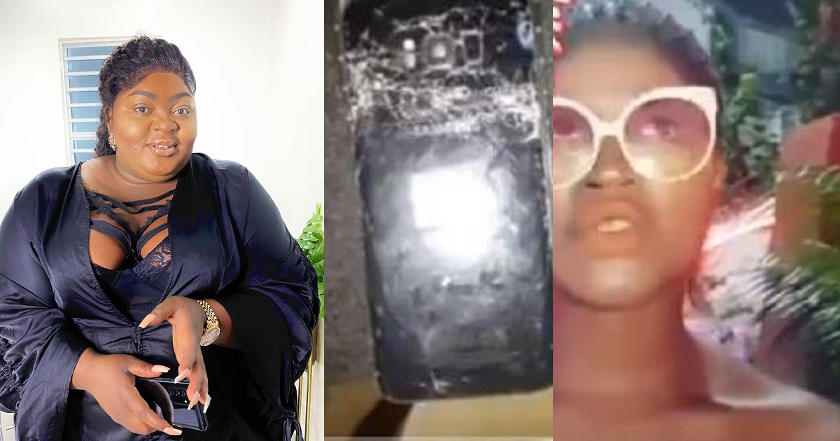 Lady accuses actress Eniola Badmus of destroying her phone worth N350k at a club in Lagos after she asked to take a picture with her (video)