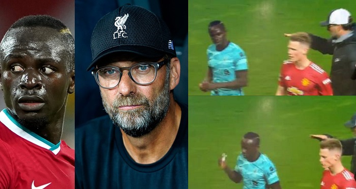 Moment Senegalese footballer, Sadio Mane angrily snubs Jurgen Klopp handshake after Liverpool’s 4- 2 win against Manchester United (Video)
