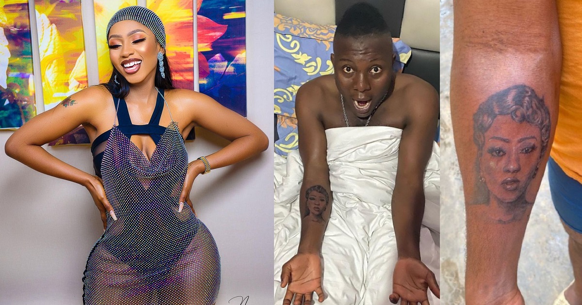Mercy Eke replies man who drew a tattoo of her face on his body