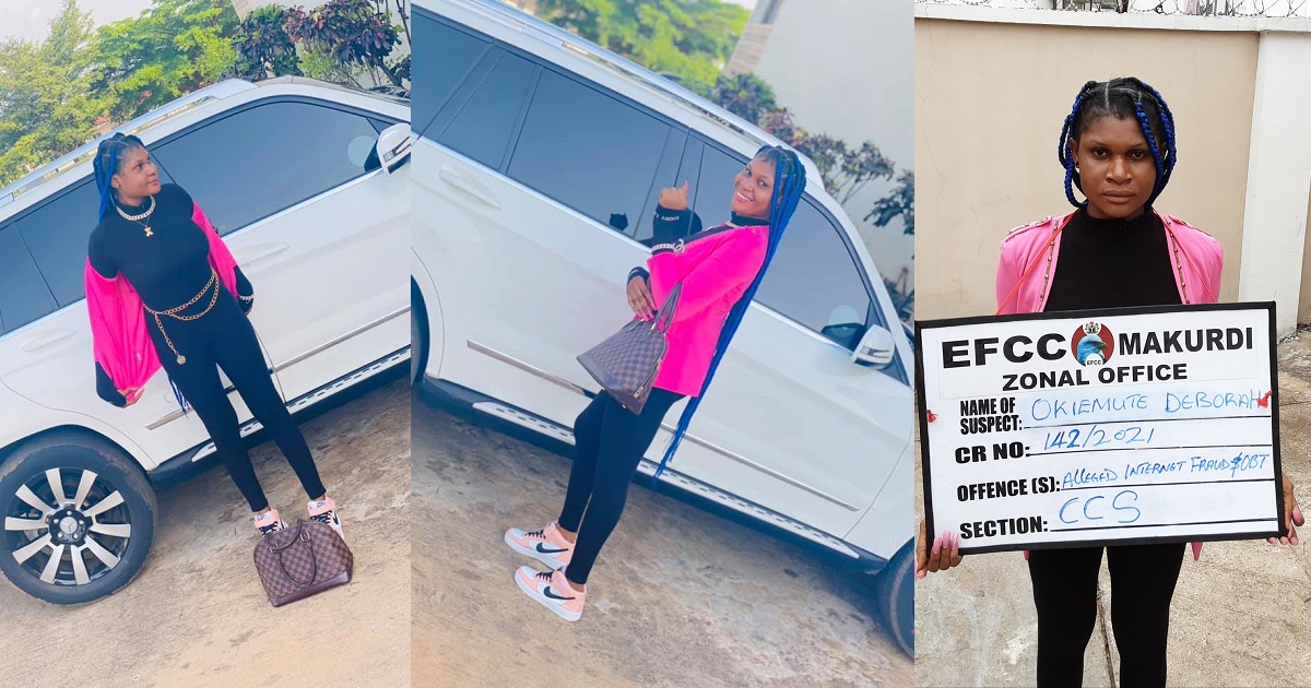 Nigerian lady lands in EFCC’s net shortly after slaying on Facebook (Photos)