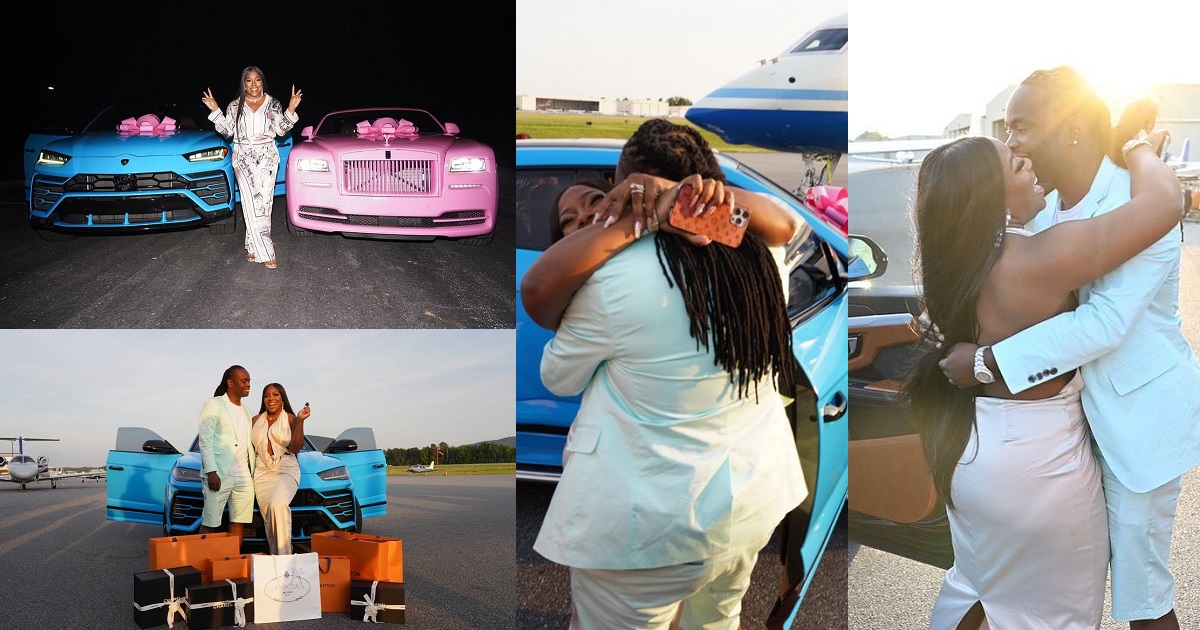 Man spoils wife with Rolls Royce, Lamborghini, other goodies as birthday gifts (Photos/Video)