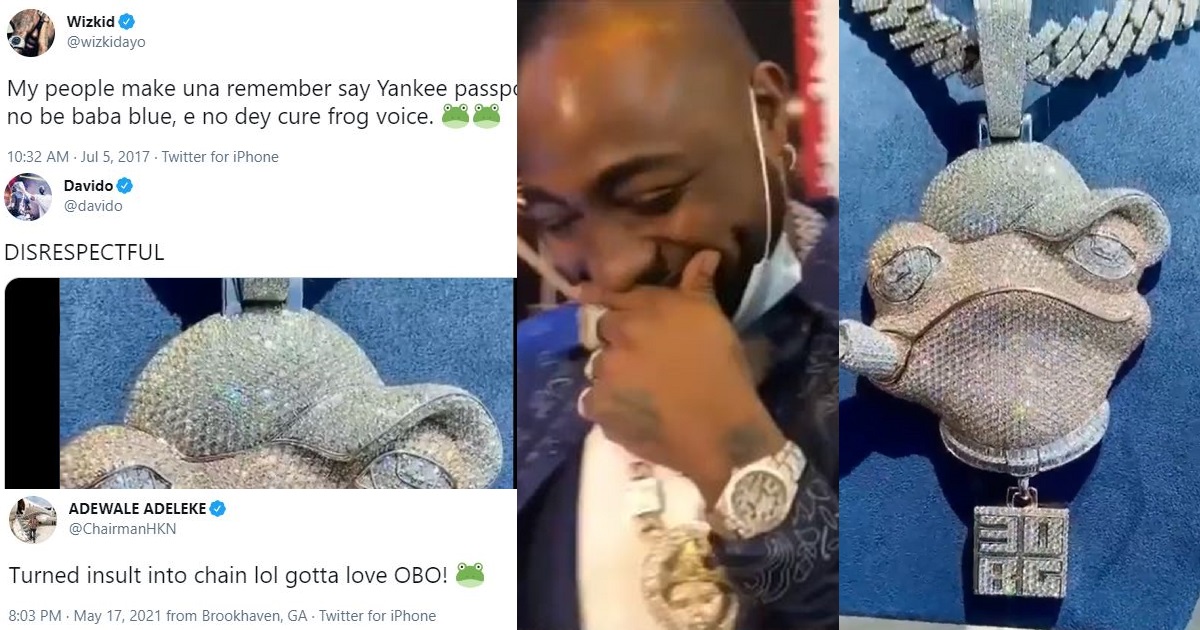Singer, Davido’s brother hails him for turning “frog voice” insult into a chain (Video)