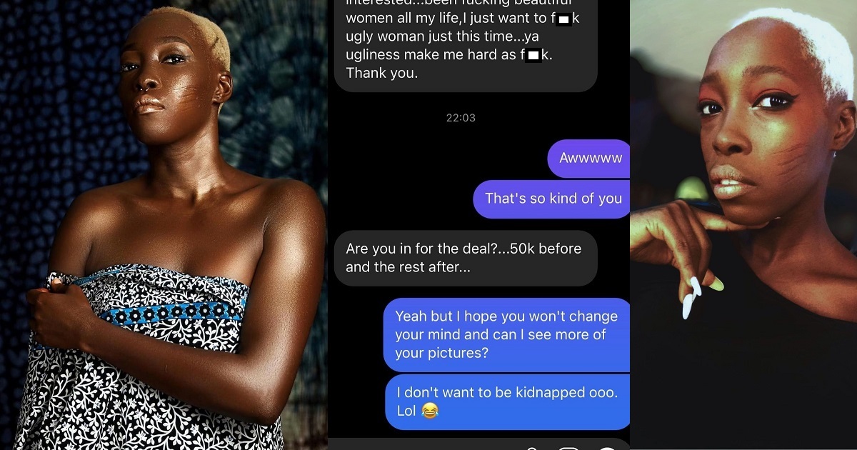 Adetutu OJ exposes chat with married man who offered to pay 500k for s*x with her because he fantasies about s*x with an ‘ugly’ woman