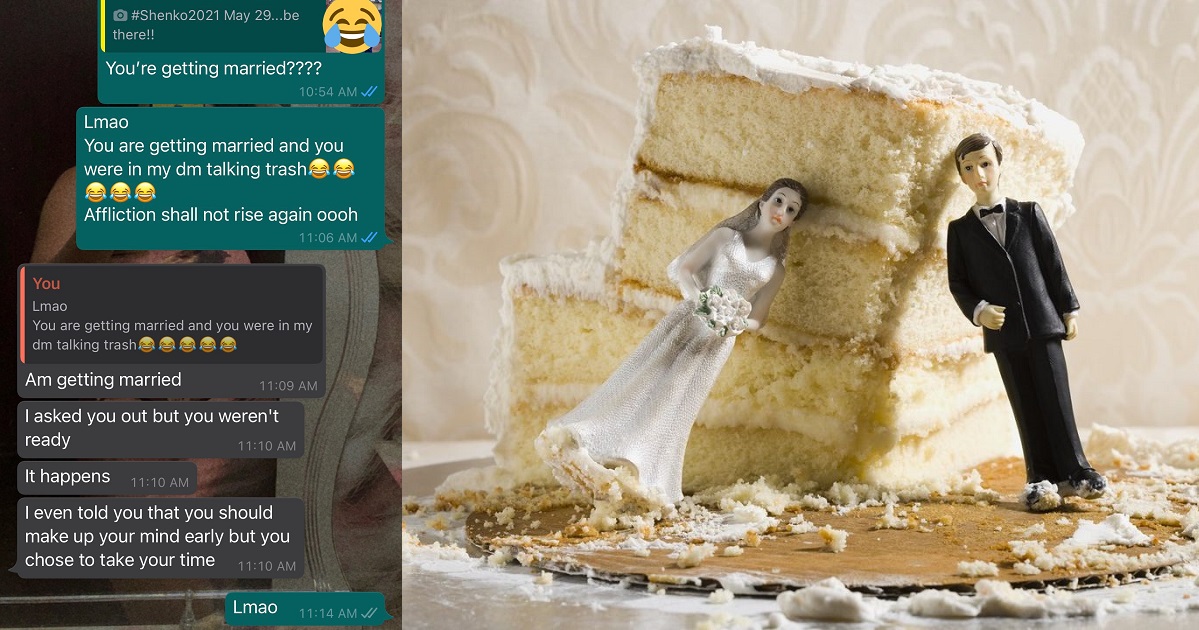 “I asked you out but you weren’t ready” – Man tells lady who was shocked that he announced his wedding to another woman, less than a week after she turned him down.
