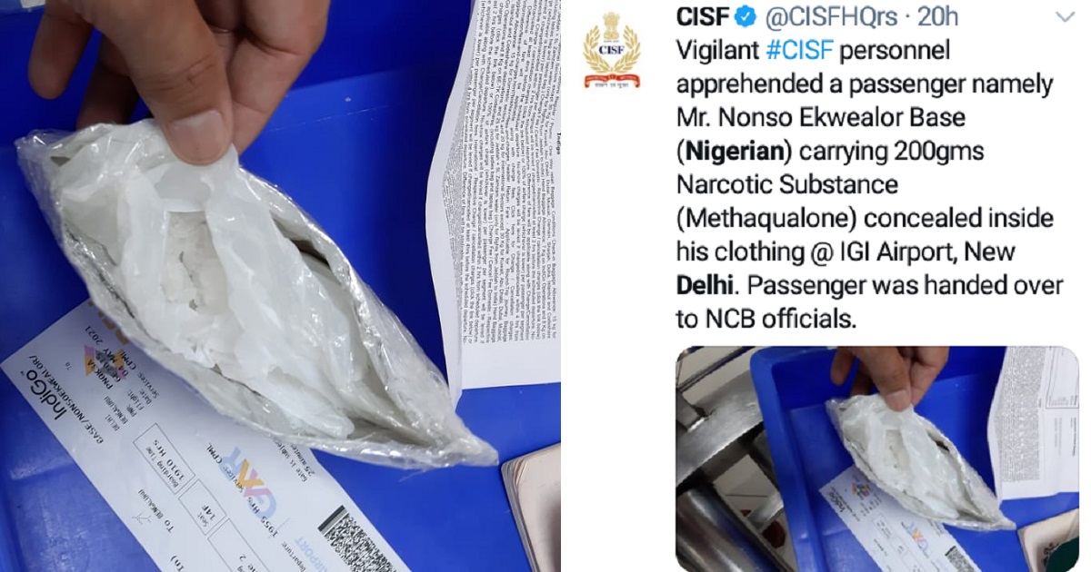 Nigerian man arrested at Indian airport with N200m worth of drugs concealed in his underwear