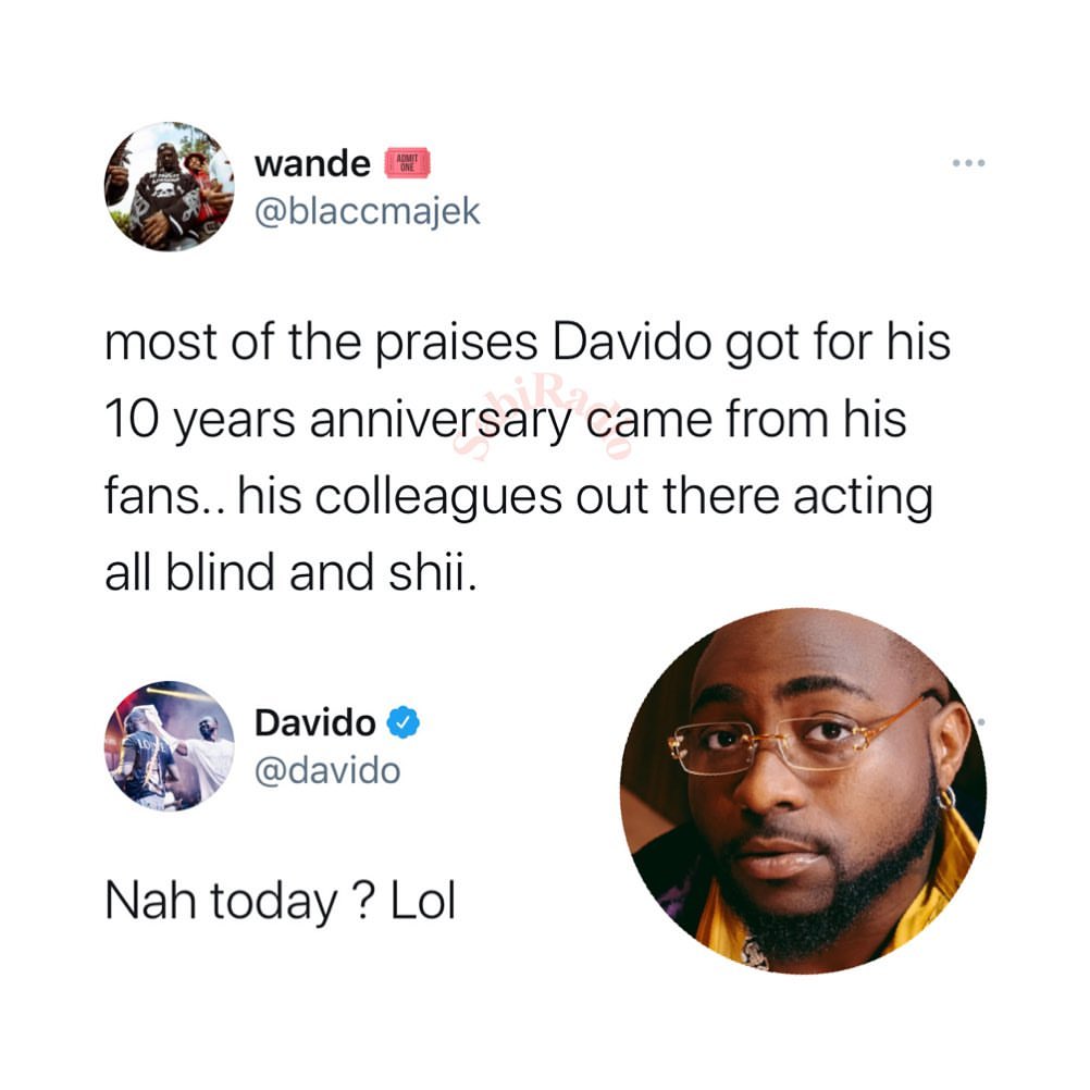 Davido reacts 