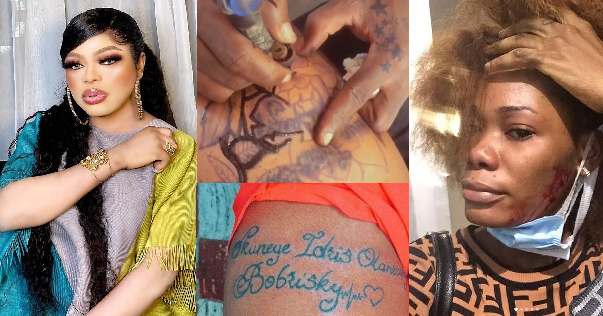 Ivorian lady who tattooed Bobrisky covers up the tattoo of him after alleged assault (video)