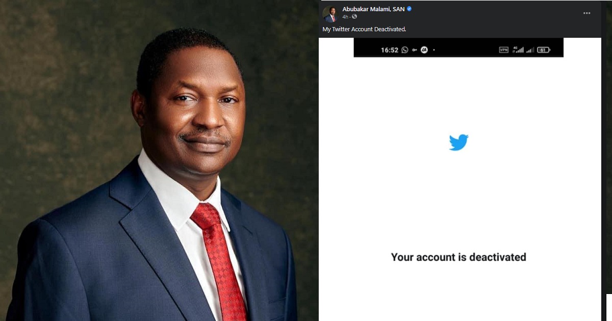 #TwitterBan : AGF Malami logs into Twitter to deactivate his account