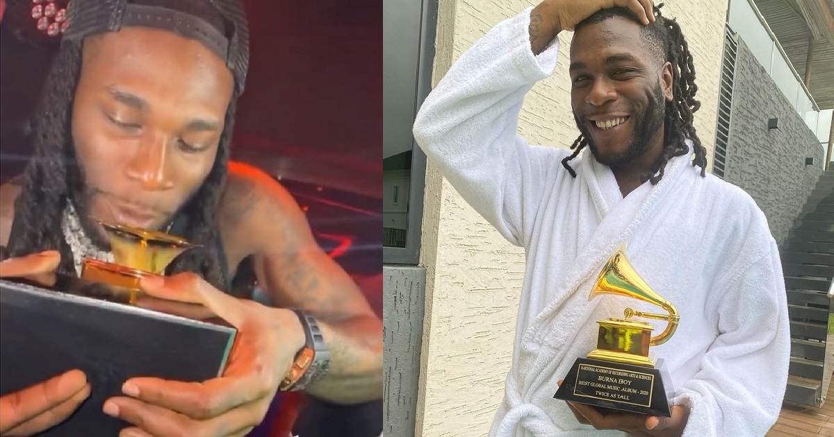 Grammy Award Winner, Burna boy, takes his “trophy” clubbing (Video)
