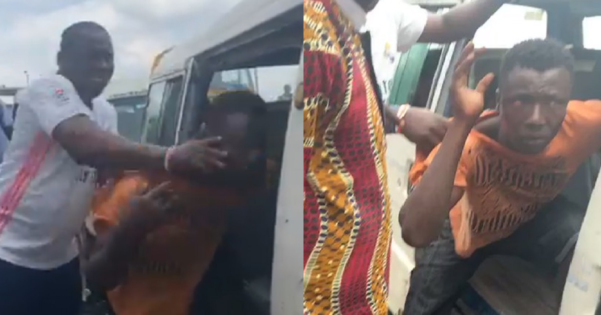 Young man nabbed and beaten, after sexually harassing a female passenger