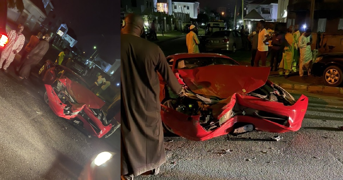 Seller crashes a customer’s Ferrari in Abuja. (Video)