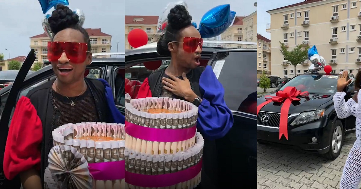 “I’m still reeling in SHOCK!” – Denrele Edun writes as his friends gifts him an SUV on his 40th birthday (video)