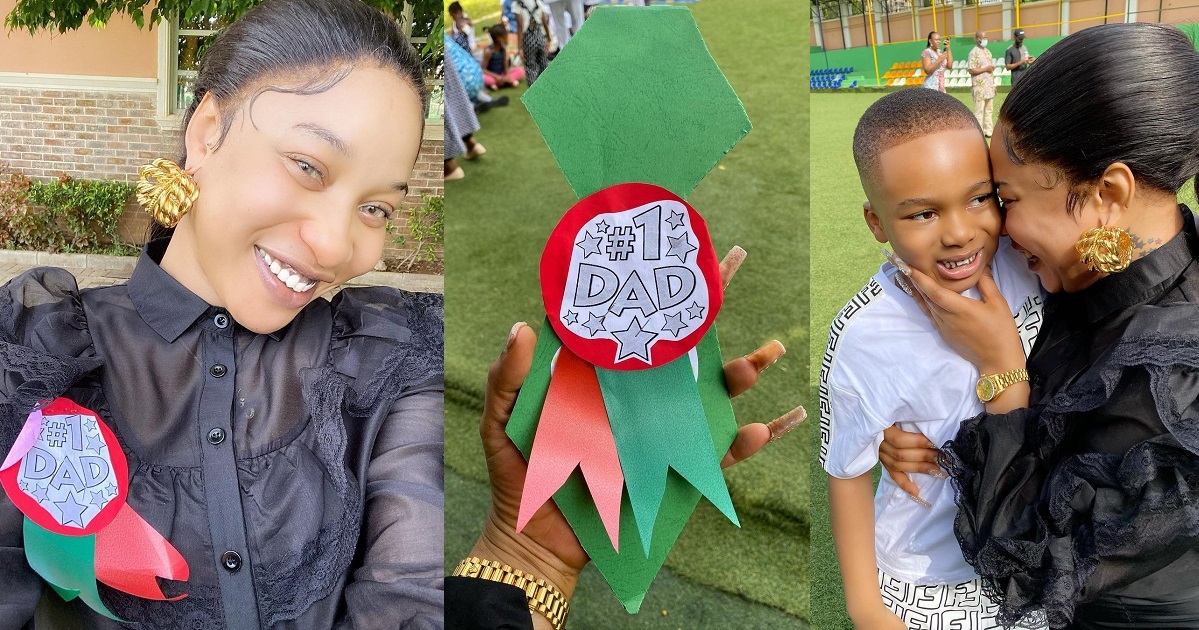 Tonto Dikeh crowns herself #1 Dad as she shared new photos with her Kingly son, Andre.