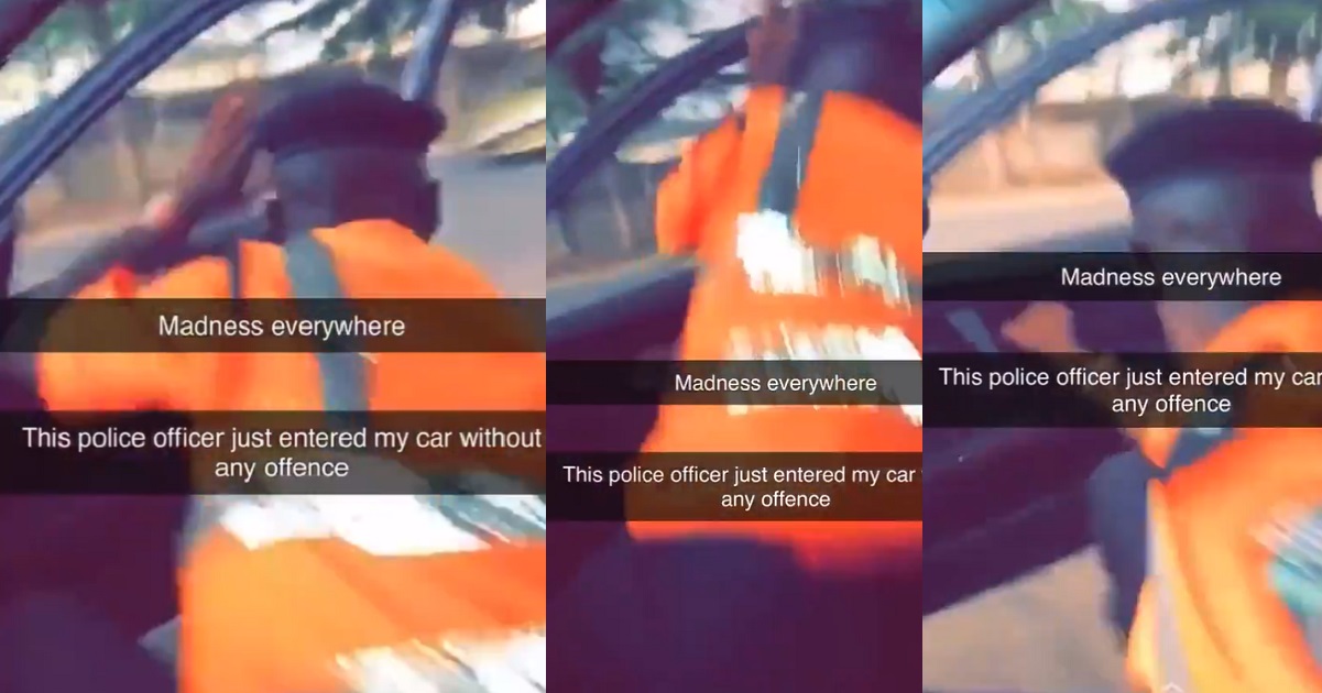 Traffic police officer calls on Jesus, begs for dear life as a speeding driver deals with him (Video)
