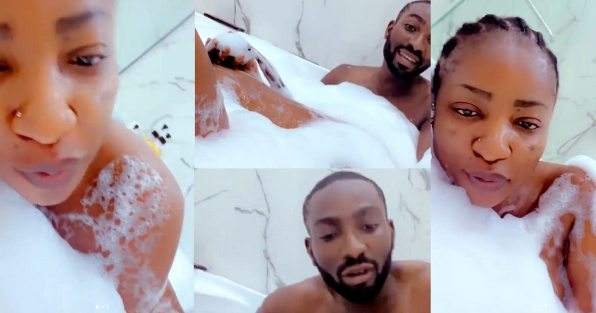 Actress, Anita Joseph shares videos of herself and her husband enjoying a private moment in a bathtub (video)