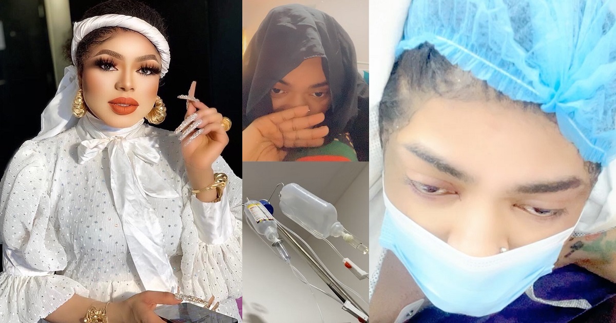 Bobrisky reveals he was hospitalized due to “massive pain on his hips” after undergoing BBL surgery
