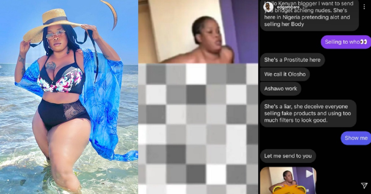 Socialite, Bridget Achieng breaks silence after her nude videos and photos were leaked online by a Nigerian friend
