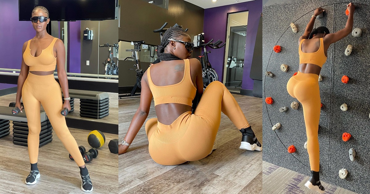 New workout photos of reality star, Khloe causes stir on the Internet