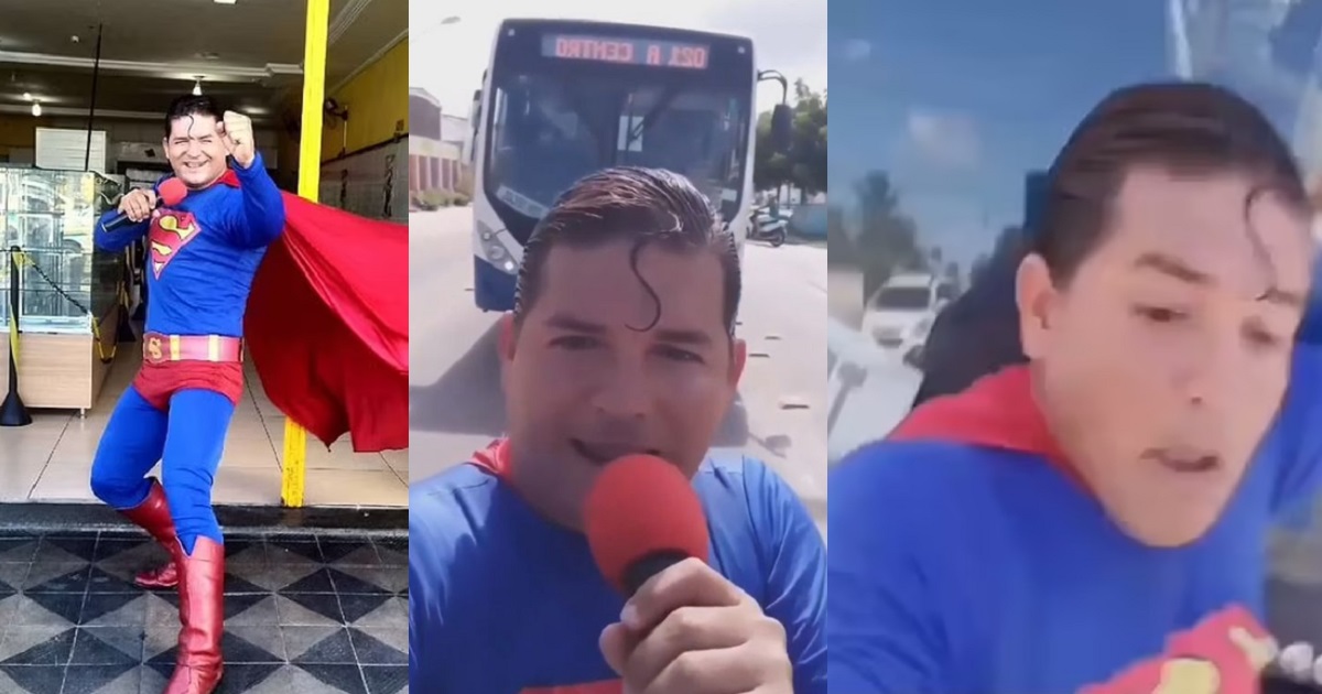 Comedian in superman costume gets hit by bus while pretending to stop it during stunt for his followers (Viral video)