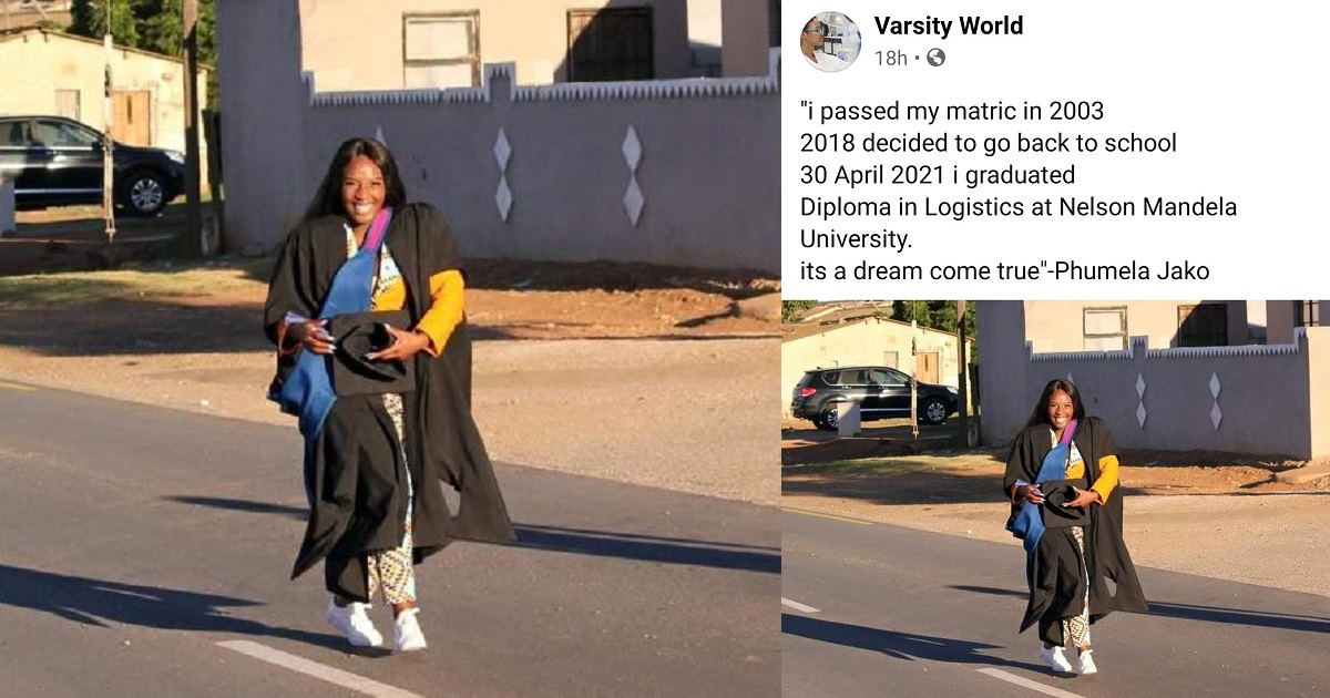 South African lady who matriculated in 2003 celebrates as she finally graduates in 2021