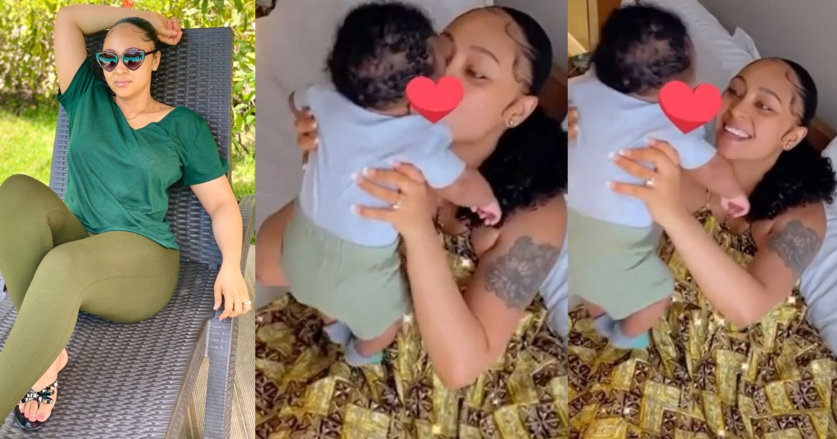 “My king is 3 months today!” Actress, Rosy Meurer celebrates three months old son