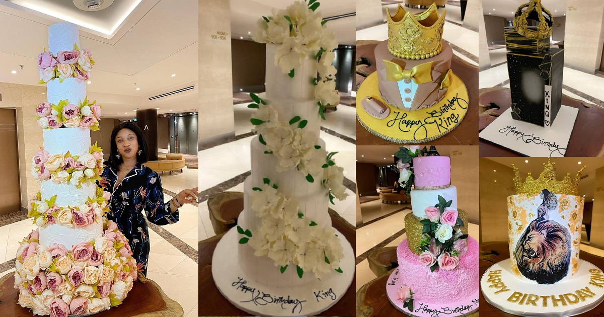 Tonto Dikeh shows off six massive cakes in celebration of her 36th birthday (Photos)