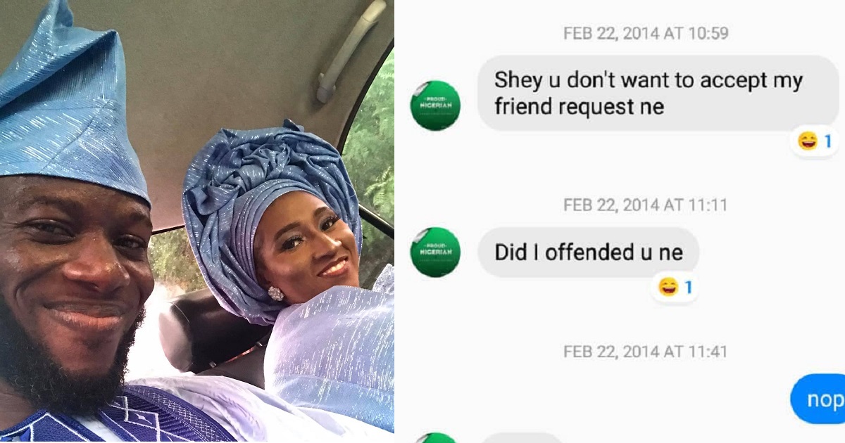 Nigerian man marries his lover, seven years after he begged her to accept his friend request on Facebook