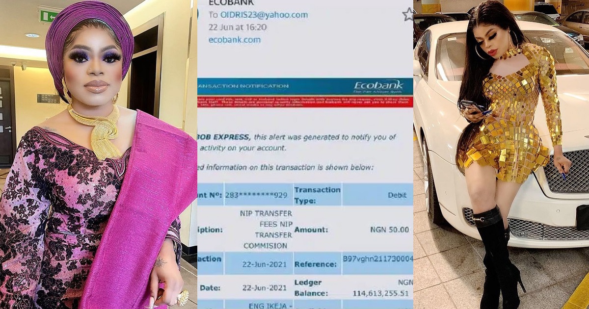 Bobrisky shows off over N100 Million bank account balance
