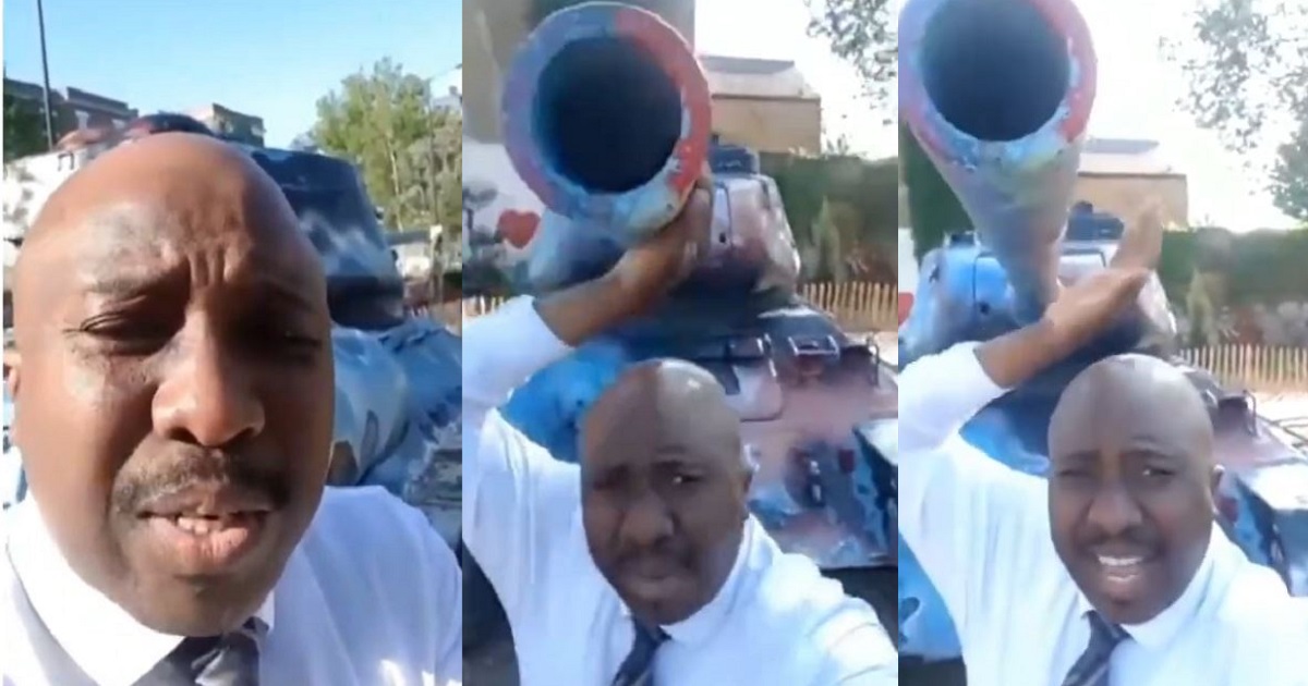 Nigerian man buys armoured tank, vows to single-handedly wipe insurgents in Sambisa (Video)