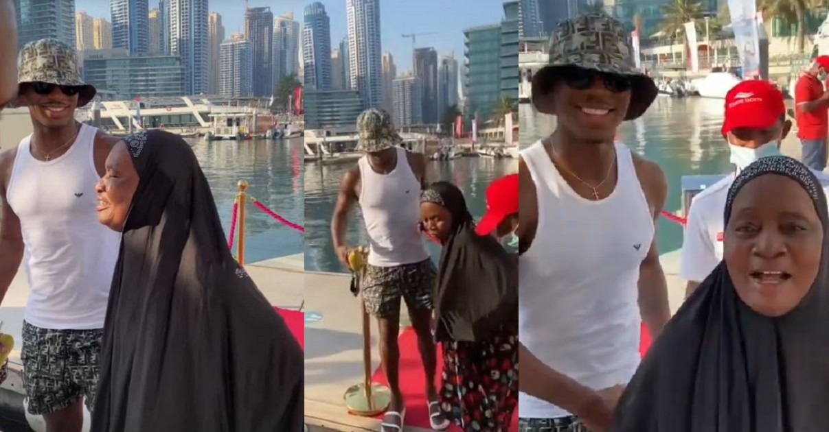 Jude Ighalo takes his mum on a yacht cruise in Dubai (video)