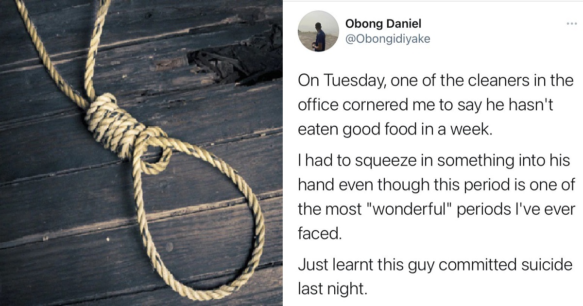 Cleaner reportedly commits suicide days after asking his colleague for financial assistance