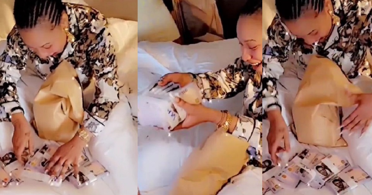 Actress, Tonto Dikeh receives N2M cash as birthday gift from her friend (video)