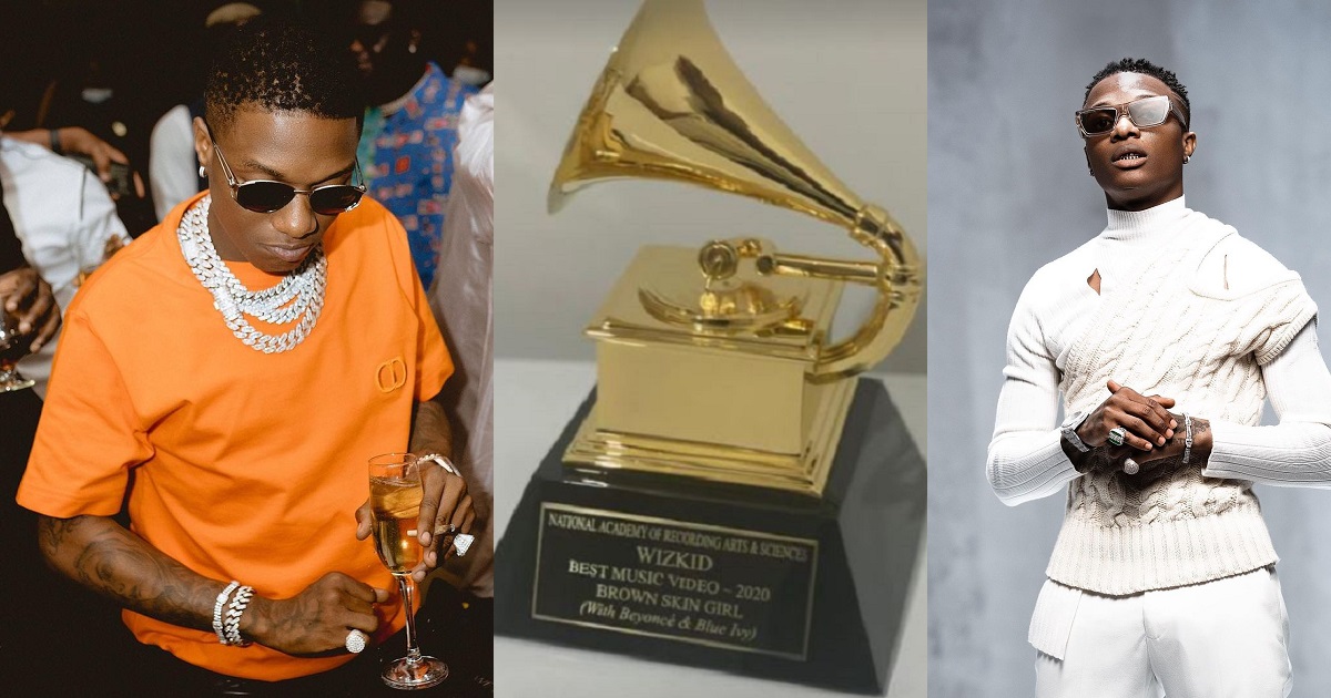 Singer, Wizkid finally receives his Grammy award plaque (Photo)