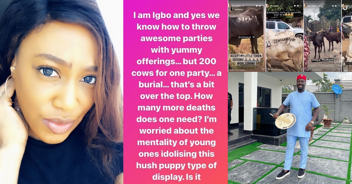 “I am worried about young people idolizing this Hushpuppy type of display” Talent manager Kara reacts as Businessman Obi Cubana gets over 300 cows for his mother’s burial