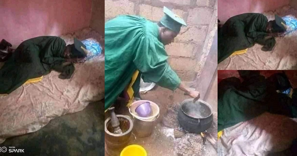 Young man sleeps in his matriculation gown to fully enjoy the 5K he paid for it