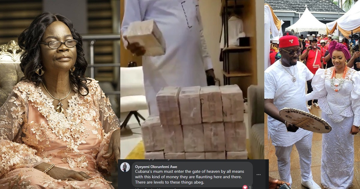 Cubana’s mum must enter the gate of heaven by all means with this kind of money they are flaunting here and there. – Nigerians react to the “doings” of Obi Cubana & Friends