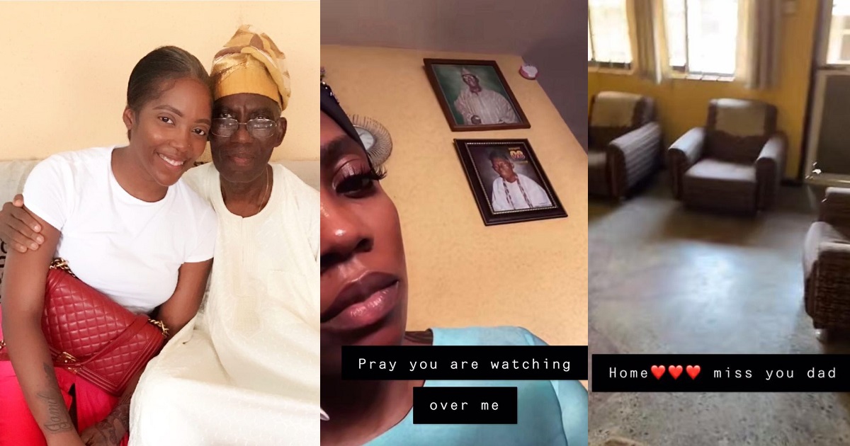 “With all the money you have, you could not renovate your father’s house” – Fans blast Tiwa Savage after she shared a video of her late father’s house.
