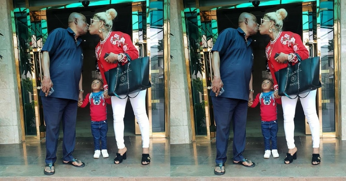 “This is weird” – Fan tells Tonto Dikeh, after she shared a photo of herself and her Father.